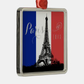 パリエッフェル塔のフランスの旗年のクリスマス メタルオーナメント (右)