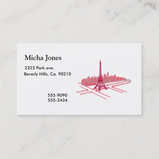 パリエッフェル塔のモダンのスケッチ 名刺 (正面)