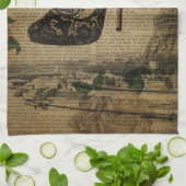 パリエッフェル塔のヴィンテージのガーリーな靴の小剣 キッチンタオル (折り畳み)