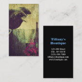 パリエッフェル塔の不気味なハロウィンのワタリガラスのカラス 名刺 (正面/裏面)