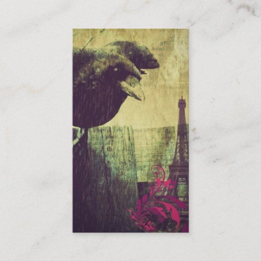 パリエッフェル塔の不気味なハロウィンのワタリガラスのカラス 名刺 (正面)