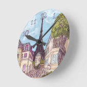 パリエッフェル塔の刺激を受けたな時計の生地数 ラウンド壁時計 (傾斜)