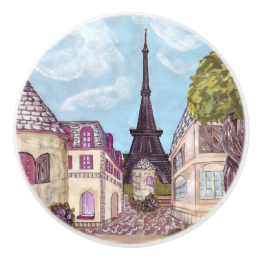 パリエッフェル塔の刺激を受けたな景色の引出しのノブ セラミックノブ (正面)