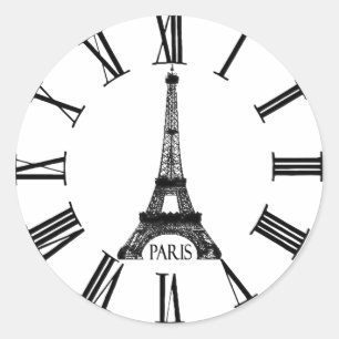 パリエッフェル塔の時計のフランス語 ラウンドシール