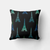 パリエッフェル塔の暗藍色の装飾用クッション クッション (裏面)