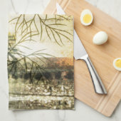 パリエッフェル塔の植物の赤いケシの花 キッチンタオル (四つ折り)