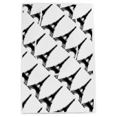 パリエッフェル塔の白黒 ミディアムペーパーバッグ (正面)