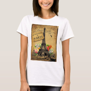 パリエッフェル塔の綿のTシャツの上 Tシャツ