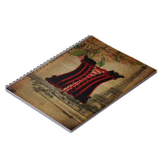 パリエッフェル塔の花のヴィンテージのコルセット ノートブック (左側)