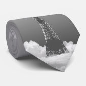 パリエッフェル塔は雲のモノグラムのタイで浮かびます ネクタイ (ロール)