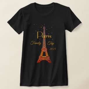 パリエッフェル塔ゴールドTシャツ Tシャツ