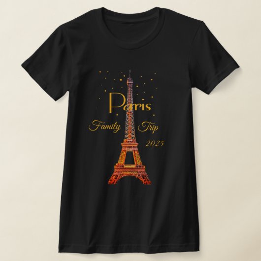 パリエッフェル塔ゴールドTシャツ Tシャツ (レイダウン)