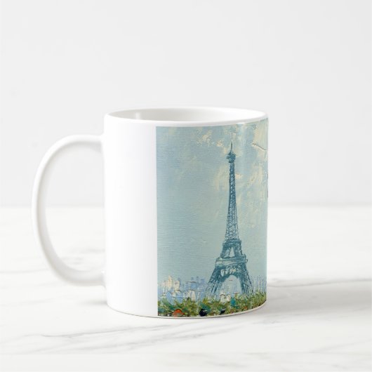 パリエッフェル塔場面の絵画 コーヒーマグカップ (左)