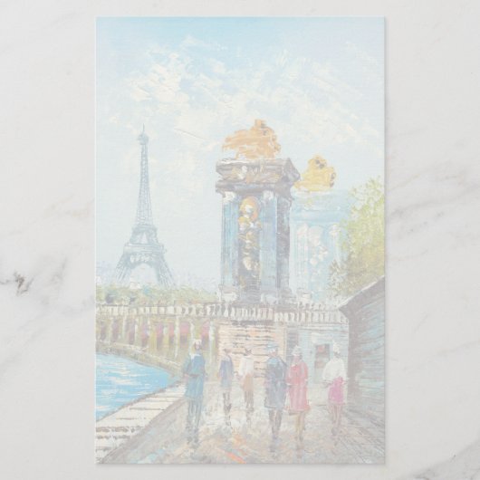 パリエッフェル塔場面の絵画 便箋 (正面)