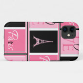 パリエッフェル塔愛ピンクの黒 Case-Mate iPhoneケース (裏面(横))
