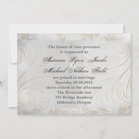 パリエフェフィールタワーバタフライ結婚式招待状 招待状 (裏面)