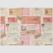 パリエフエラフランスのヴィンテージピンクベージュデクページ 薄葉紙 (正面)