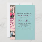 パリエレガントエッフェルタワーのヴィンテージ結婚式 招待状 (裏面)