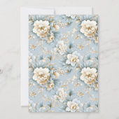 パリエレガントエッフェルタワーパウダーブルー結婚ズ 招待状 (裏面)