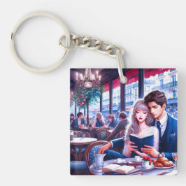 パリエレガントシアカフェデート：ロマンチックな脱出 キーホルダー