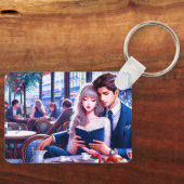 パリエレガントシアカフェデート：ロマンチックな脱出 キーホルダー (正面)