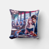 パリエレガントシアカフェデート：ロマンチックな脱出 クッション (正面)