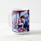 パリエレガントシアカフェデート：ロマンチックな脱出 コーヒーマグカップ (正面左)
