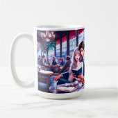 パリエレガントシアカフェデート：ロマンチックな脱出 コーヒーマグカップ (左)