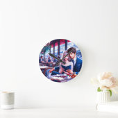 パリエレガントシアカフェデート：ロマンチックな脱出 ラウンド壁時計 (ホーム)