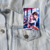 パリエレガントシアカフェデート：ロマンチックな脱出 缶バッジ (インサイチュ)