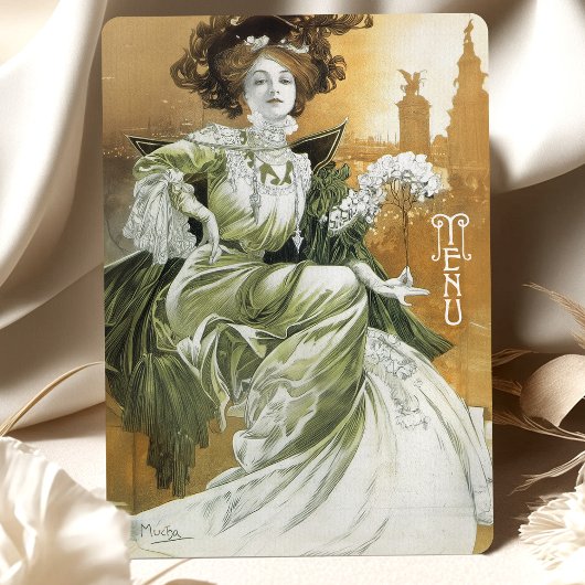 パリエレガントヴィンテージグラマーのメニューカード 招待状
