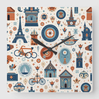 パリオリンピック時計 スクエア壁時計