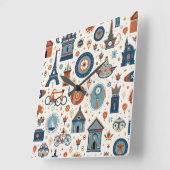 パリオリンピック時計 スクエア壁時計 (傾斜)