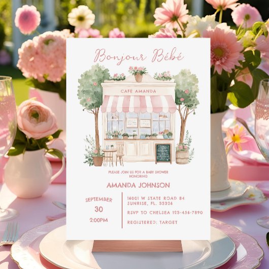 パリカフェアフタヌーンベビーシャワー 招待状