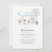 パリカフェウォーターカラーキンセニェラ 招待状 (正面)