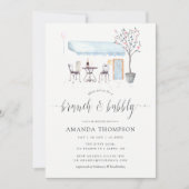 パリカフェウォーターカラーブランチアンドバブリー 招待状 (正面)