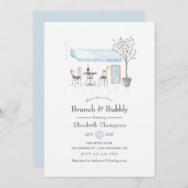 パリカフェウォーターカラーブランチアンドバブリー 招待状