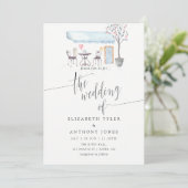 パリカフェウォーターカラー結婚式招待状 招待状 (スタンド正面)