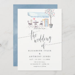 パリカフェウォーターカラー結婚式招待状 招待状