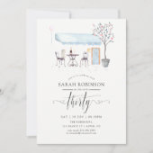 パリカフェウォーターカラー30th誕生日パーティー 招待状 (正面)