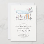 パリカフェウォーターカラーAny Age誕生日パーティー 招待状 (正面)