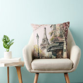 パリカフェエッフェルタワーピンクさくらんぼの花 クッション (椅子)