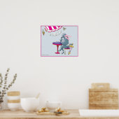 パリカフェシルバープードルポスタープリント ポスター (キッチン)