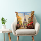 パリカフェフラワーショップエッフェルタワーの風景 クッション (椅子)