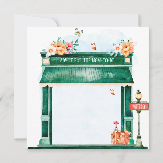 パリカフェブランジェリーウォーターアドバイスforママ 招待状 (正面)