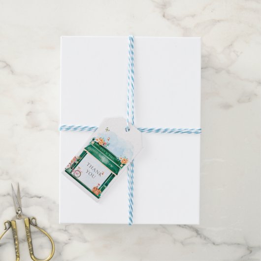 パリカフェブランジェリーウォーターカラーサンキュー ギフトタグ (より糸付き)