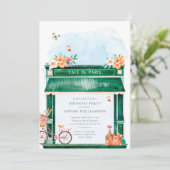 パリカフェブランジェリーウォーターカラーバースデーパーティー 招待状 (スタンド正面)