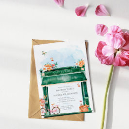 パリカフェブランジェリーウォーターカラーバースデーパーティー 招待状