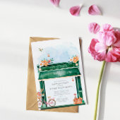 パリカフェブランジェリーウォーターカラーバースデーパーティー 招待状