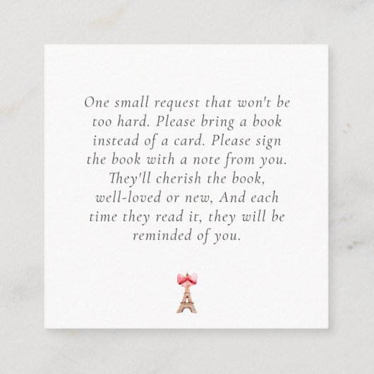 パリカフェブランジェリーウォーターカラーブックベビーE エンクロージャーカード (裏面)